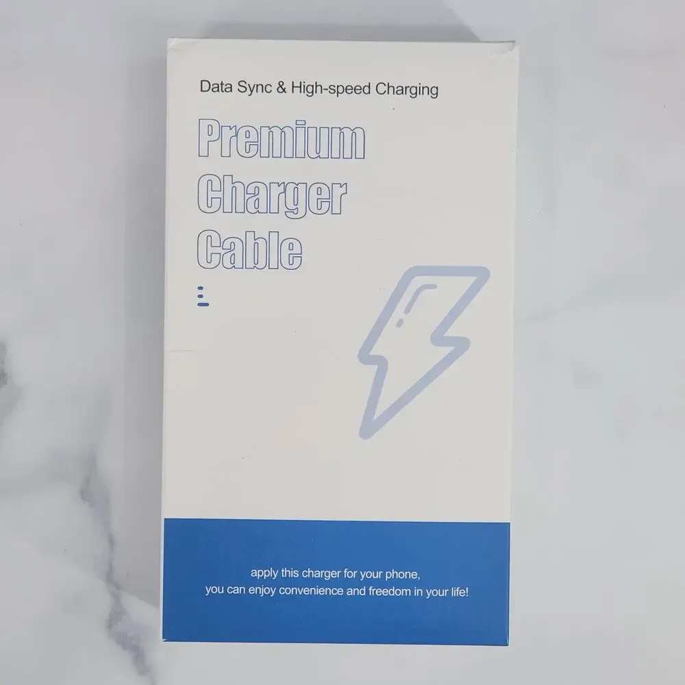 Box of 3 Premium Charging Cables, High-Speed USB-C White 6 Ft Braided Cord